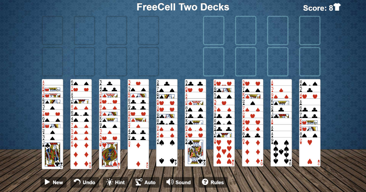 FreeCell Two Decks Solitaire Play Online